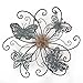 Adeco DN0015 Flower & Butterfly Urban Design Metal Wall Decor for Nature Home Art Decoration & Kitchen Gifts, Multicolor