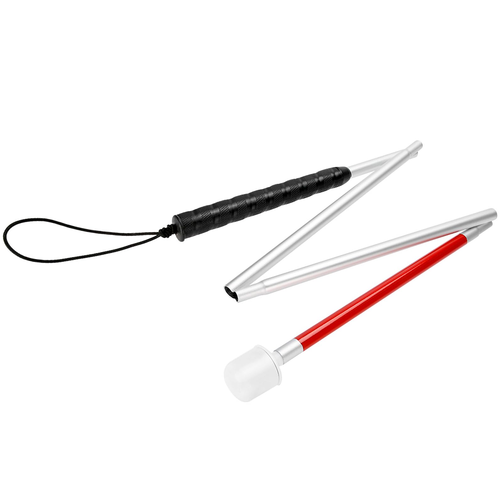 Blind Stick, Folding Walking Stick Non Slip Aluminum Blind Cane with Reflective Crutch for The Blind Men Women Children(#1)