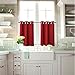 NICETOWN Blackout Valances for Small Window - Pair of Thermal Insulated Eyelet Top Plain Blackout Tier Curtains for Basement (29 Width x 18 Length + 1.2 inches Header, Burgundy)