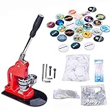 Seeutek Button Maker Button Maker Machine Button Badge Maker 2-1/4 inch 58mm with 1100 Pcs Button Parts and 2-1/4 inch 58mm Circle Cutter