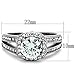 Marimor Jewelry 2.95 Carat Halo Cubic Zirconia Stainless Steel Engagement Ring Band Women's Size 7