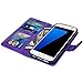 Galaxy S7 Case, LK Galaxy S7 Wallet Case, Luxury PU Leather Case Flip Cover with Card Slots & Stand For Samsung Galaxy S7, PURPLE