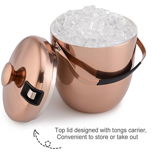 Ice Bucket, Stainless Steel Double Wall and Insulated Ice Buckets with