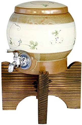 KamaKama Japanese Water bottle With Wooden stand Pottery/Size(cm) 20.5x16x15.3 , 18.8x10.7/ka059815
