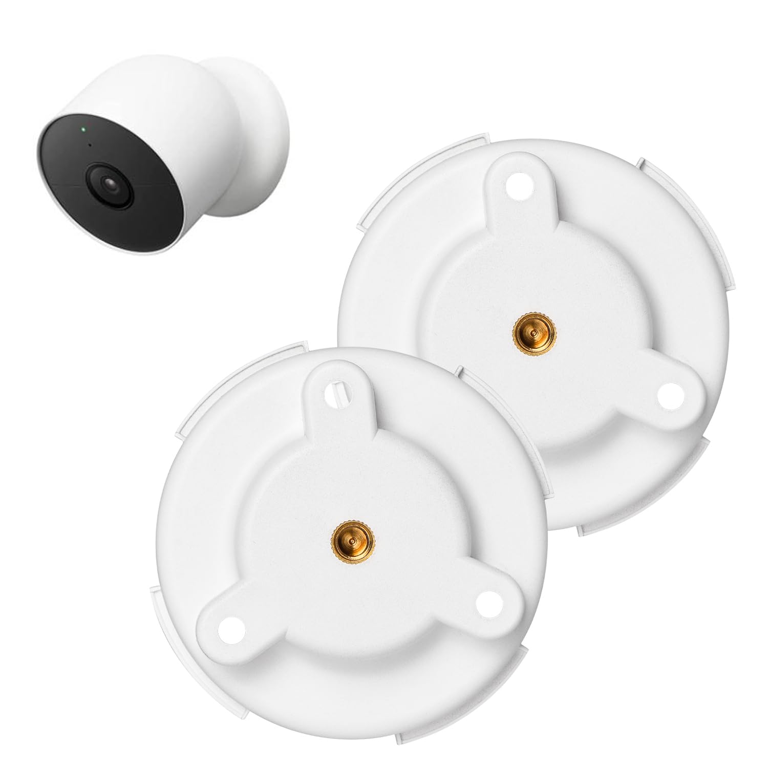wochel 2Pack Mounting Plate Compatible with Google Nest Cam Outdoor (Battery) Camera, Replacement for Original Nest Cam Bracket, Wall Mount for Google Nest Cam - White