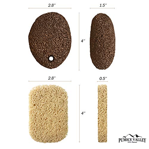 Pumice Stone for Feet - Natural Lava Foot Stone with New Eco-Friendly Holder - Callus Warts Corn Removal - Pedicure Exfoliator for Dry Dead Skin, Heels, Elbows, Hands - Healthy Foot Care Scrubber - Thumbnail 3
