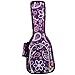 Hola! Music Heavy Duty SOPRANO (up to 21.5 Inch) Ukulele Gig Bag with 15mm Padding, Purple Flowers