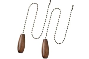 2PCS Ceiling Fan Pull Chain, 13 Inch Pull Chain Light Fixture Wooden Lamp Pull Chain Fan Chain Connector for Ceiling Light La