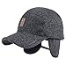 Men's Winter Warm Wool Woolen Tweed Peaked Baseball Cap Hat with Fold Earmuffs Warmer (Coffee)