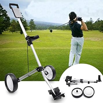 Sorliva Golftrolley, zusammenklappbar, Zwei Räder, silberfarben/Schwarz