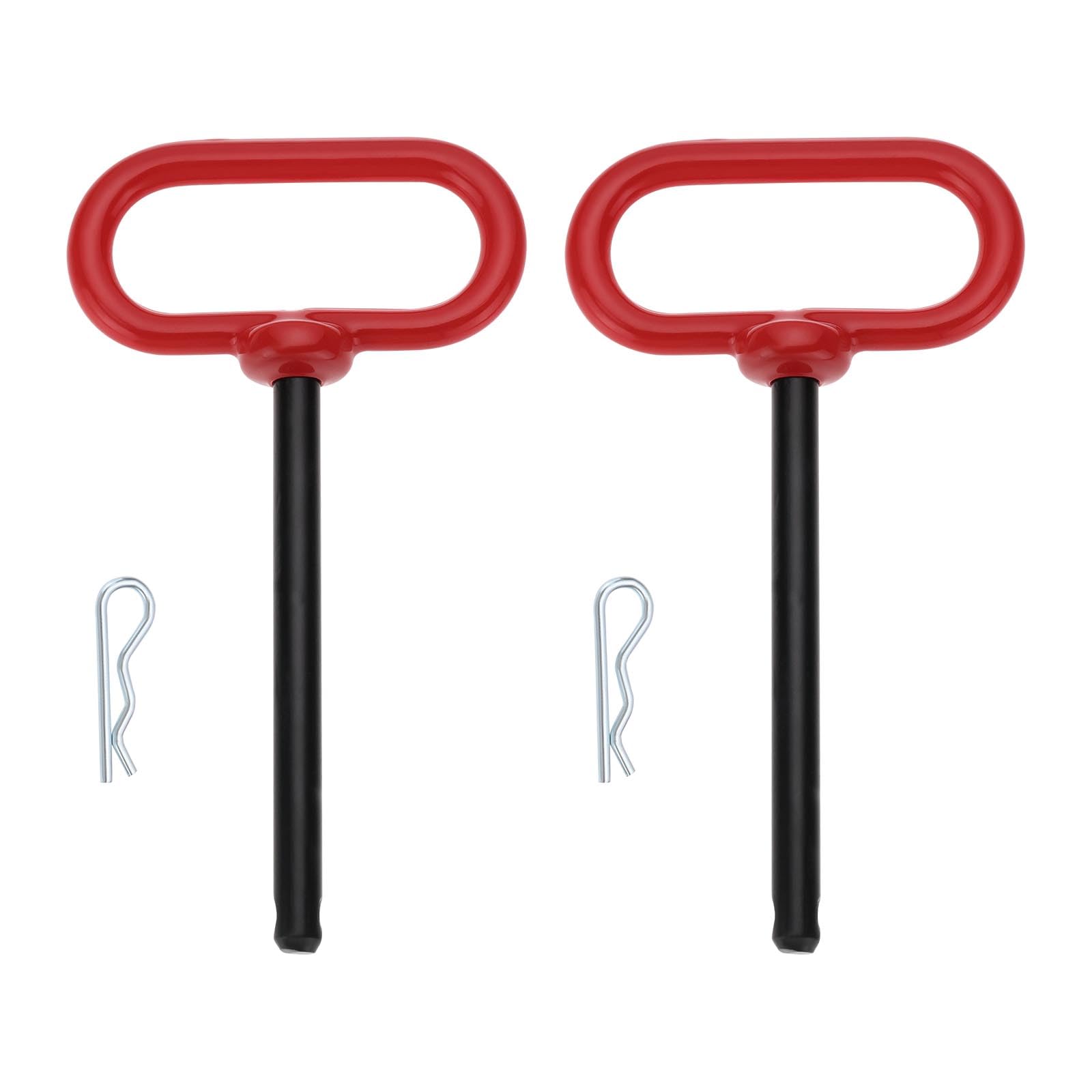 eMagTech 2 Sets Trailer Towing Handle Hitch Clevis Pin and Clip 3/8 x 4 Inch Trailer Tow Hitch Pins for Lawn Mower Trailer Towing Cargo Boat(16.8 x 9.3cm)