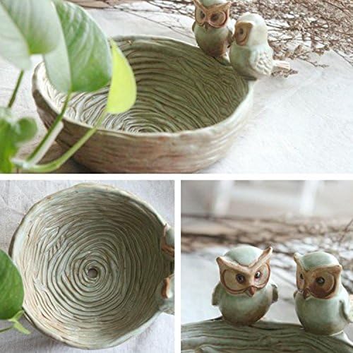 Ceramic Animals Small Plant Pot Home Office Decoration Garden Pot (6.1x6.1x3.9inch, Cute Bird 1)