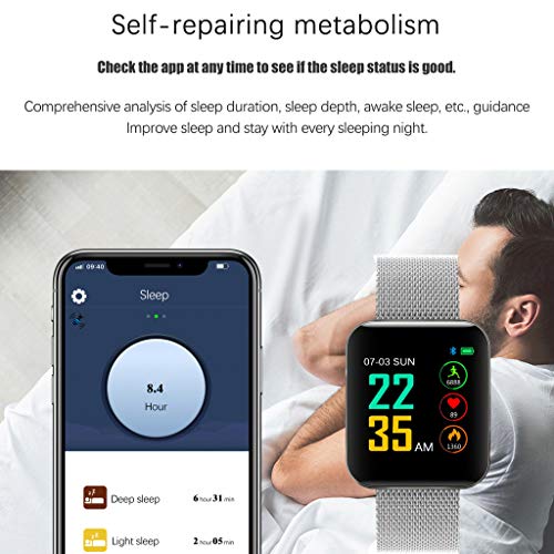 Insaneness IP67 Waterproof 1.54'' Heart Rate Activity Step Music Control Smart Watch Bracet (Black)