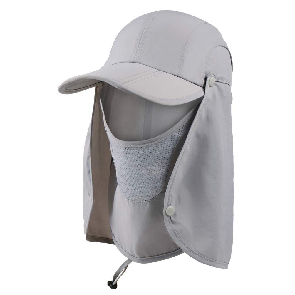 UPF 50+ Folding Fishing Hat UV Protection Mask Removable Adjustable Legion Hat Quick Dry Sun Hat Hunting Hat