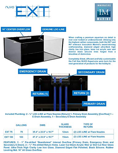 Innovative Marine Nuvo EXT 100 Gallon - External Overflow Aquarium