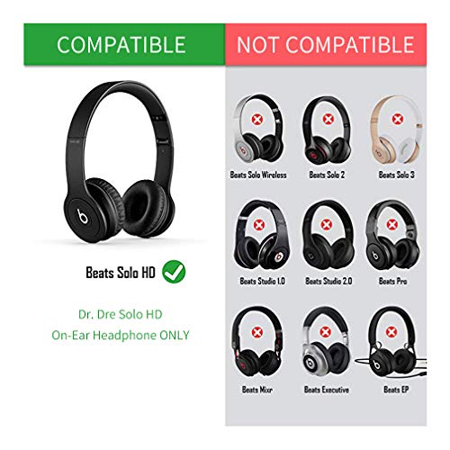 Earpad for Beats by Dr. Dre Solo HD On-Ear Headphone, Replacement Ear Pad/Ear Cushion/Ear Cups/Ear Cover/Earpads Repair Parts for Monster Beats by Dr.Dre Solo HD Headset,Red - Thumbnail 2