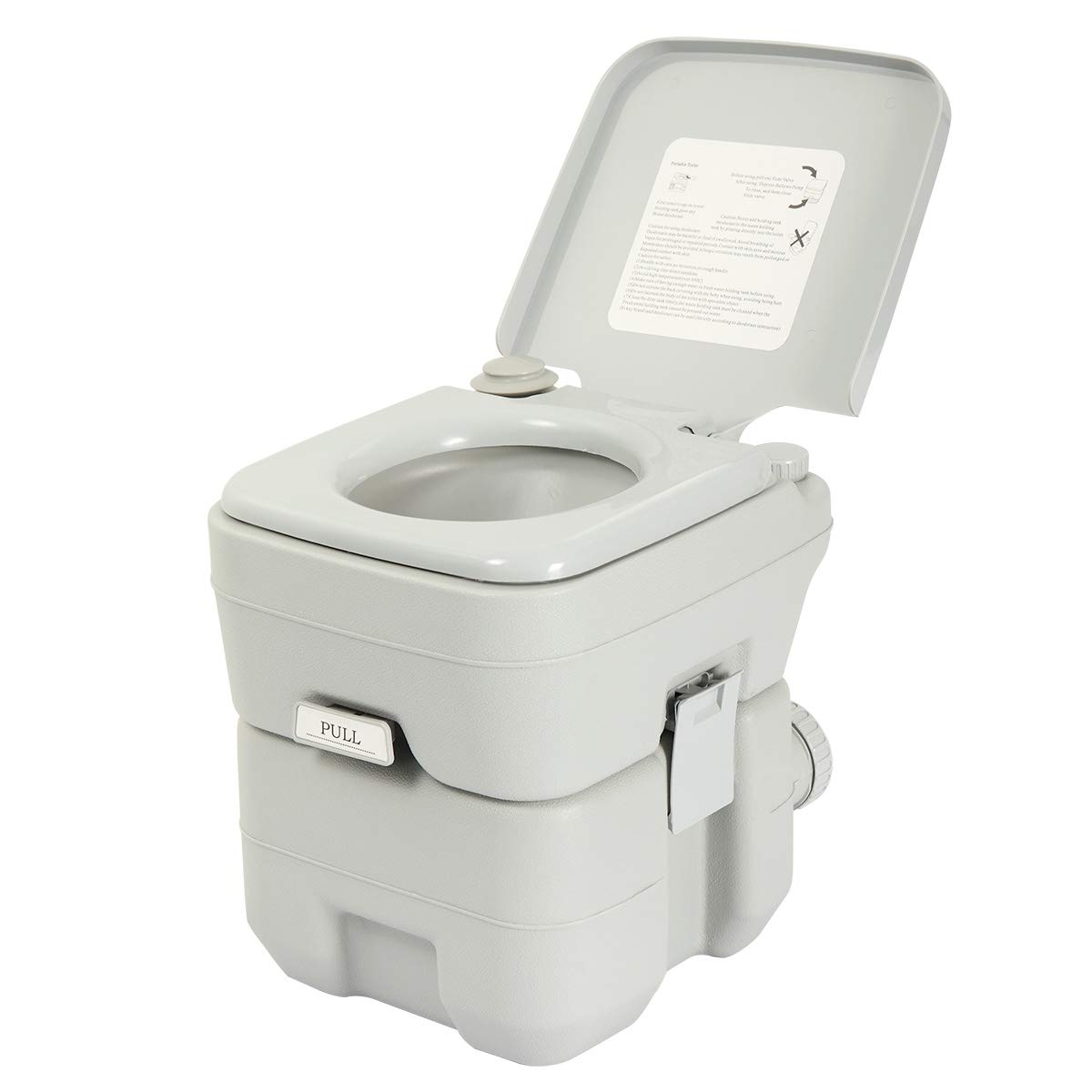 JAXPETY 5 Gallon 20L Flush Porta Potti Outdoor Indoor Travel Camping Portable Toilet for Car, Boat, Caravan, Campsite, Hospital 
