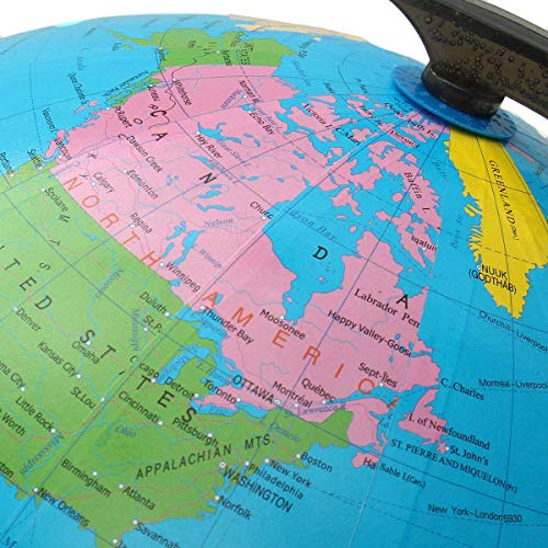 KingSo World Globe, 12.6'' Globe of Perfect Spinning Globe for Kids, Geography Students, Teachers, Easy Rotating Swivel