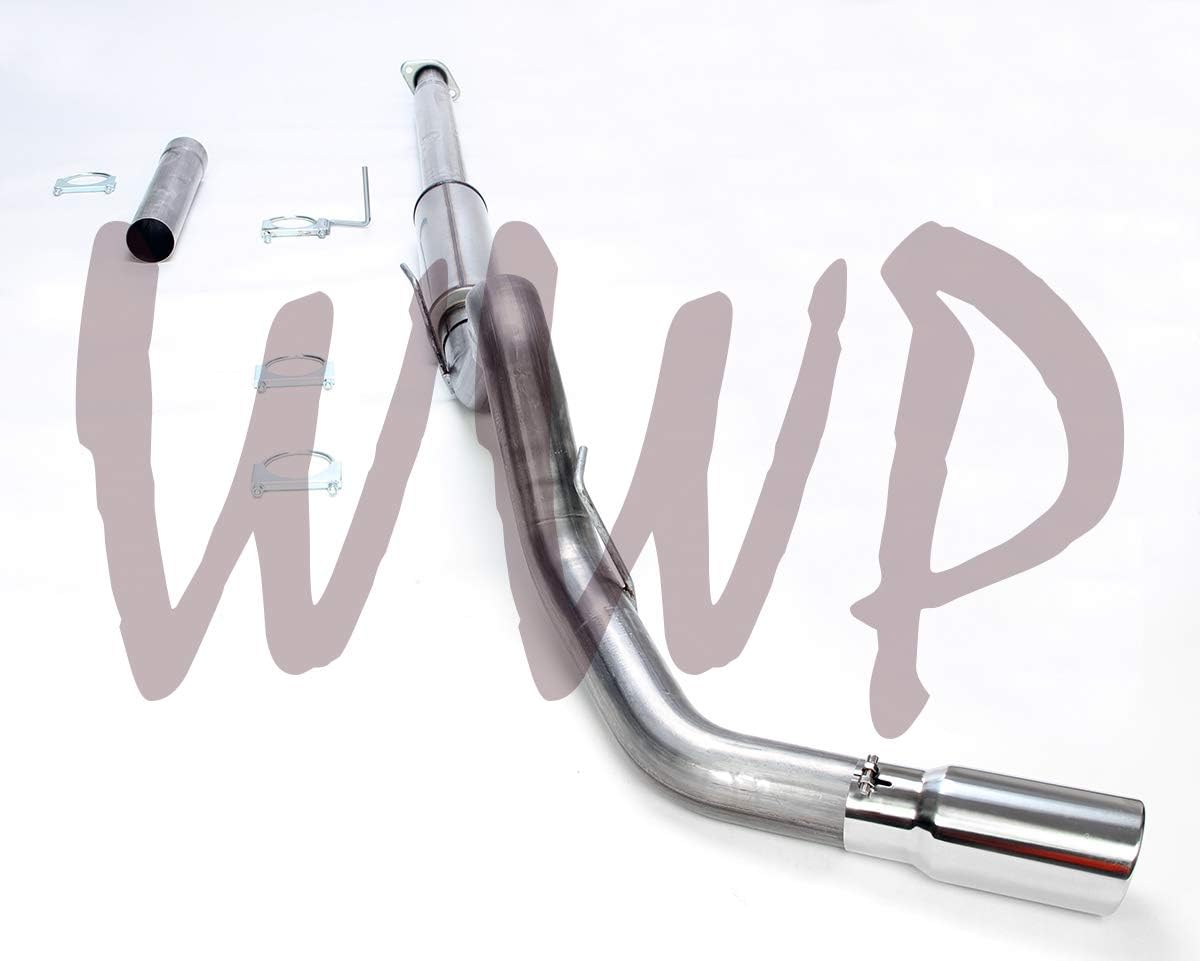 4" Stainless Steel SS SS409 Cat Back Exhaust Kit System With Performance Mufflers & Polished Tip For 15-20 Ford F150 2.7L & 3.5L V6 EcoBoost Turbocharged Pickup Truck