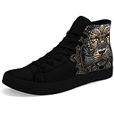 Unisex Fashion Skull High Top Sneakers Classic Lace-Up Canvas Shoes,Casual Cool Hip Hop Tennis Walking Shoes for Men Women