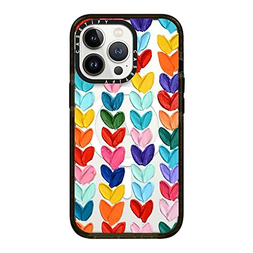 CASETiFY MagSafe Impact Case for iPhone 13 Pro - Clear Polka Daub Hearts - Clear Black