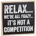Relax We're All Crazy - Funny Office Decorations - Wooden Sign Wall Art - Little Signs with Sayings - Home Decor, Office Must Haves and Signs, Great Gift for Family and Friends