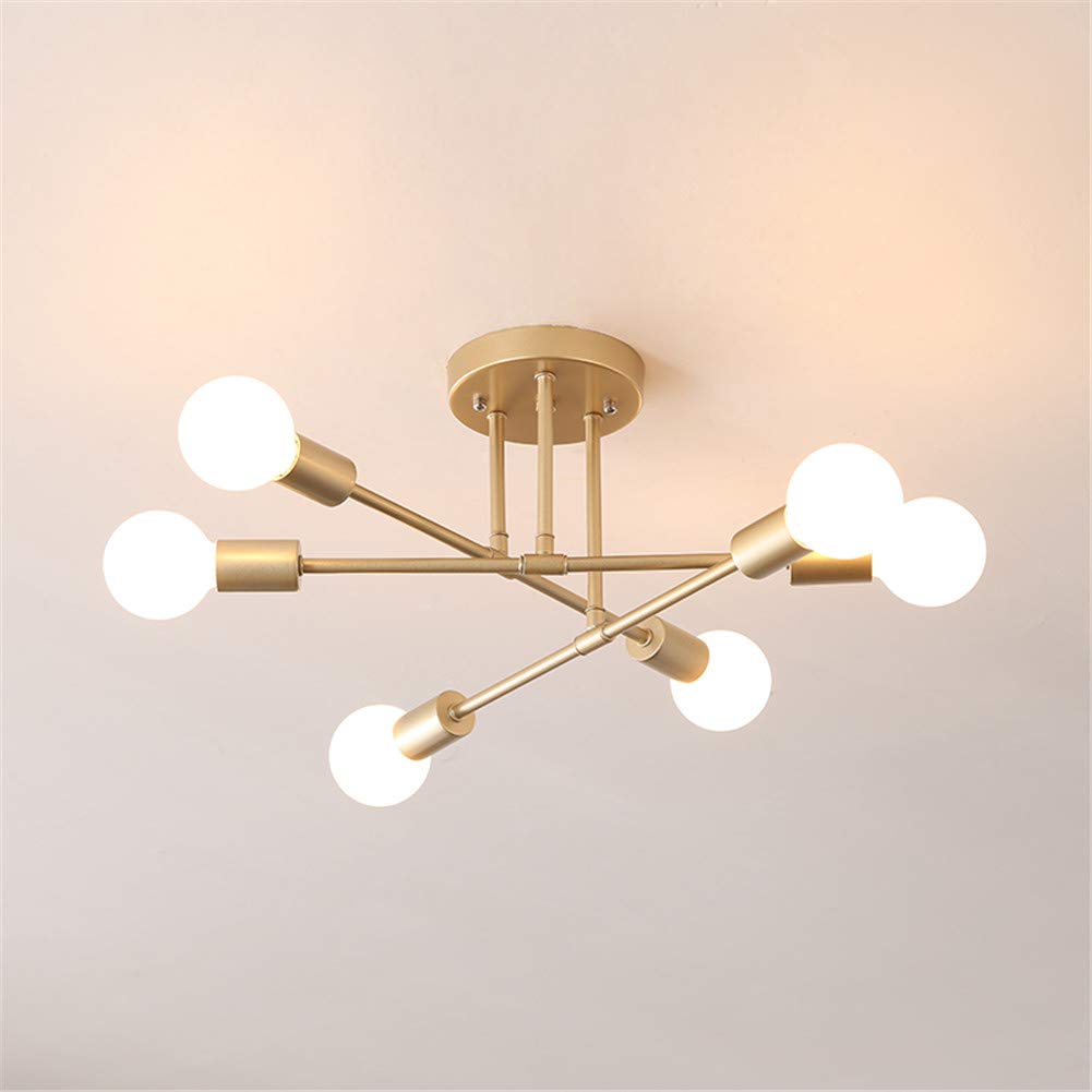KMY LIGHTING 6 Head Sputnik Chandelier Semi Flush Mount Satellite