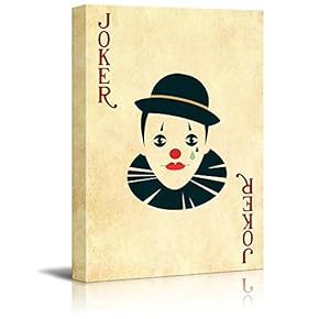 Poker Cards Canvas Wall Art - Joker - Joker with Red Lips - Gallery Wrap Modern Home Art | Ready to Hang - 12x18 inches