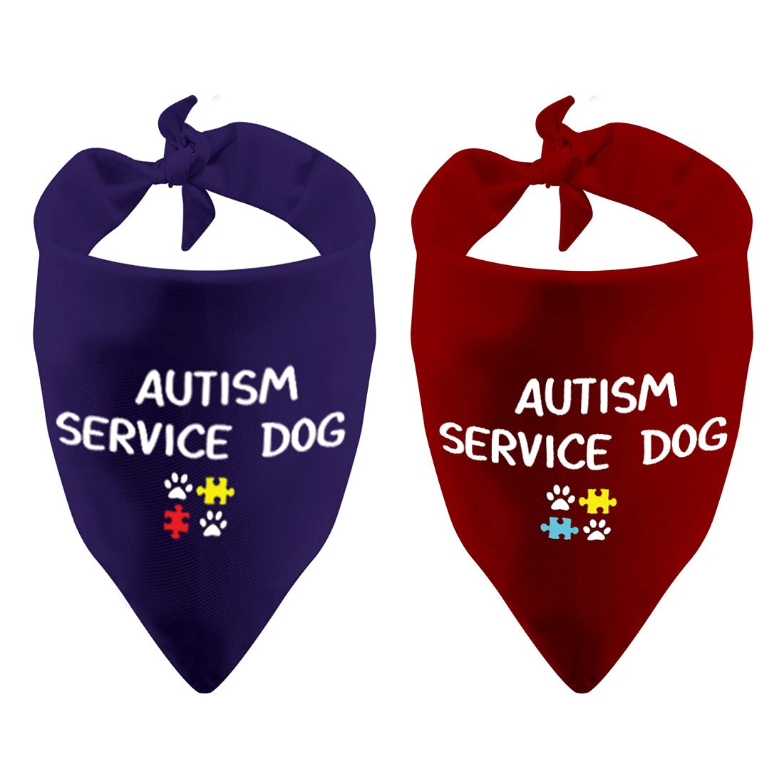 2 Pack Autism Service Dog Dog Bandanas Dog Bandana Autism Gift Rescue Dog Bandanas (Service 2 Pack)