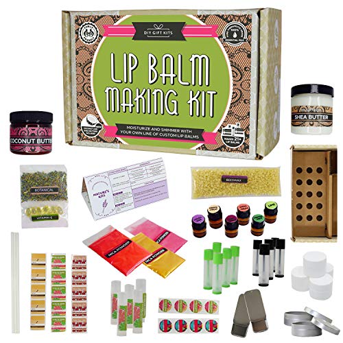 Deluxe Lip Balm Kit with Filling Tray, (77Piece Set) For Making Your Very Own Clear & Colored