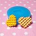 003LBQ Heart Waffle Silicone Mold Miniature Food Sweets Cupcake Jewelry Charms Clay Resin Wax Fondant