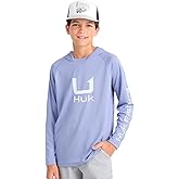 HUK boys Icon Hoodie, Fishing Shirt With Sun Protection for Kids