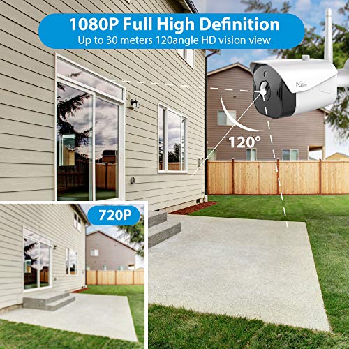 Outdoor Security Camera, NGTeco WiFi Home Security Camera, Wireless 1080P IP Camera with Motion Detection, Night Vision, Remote View, 2-Way Audio and Waterproof, Cloud/SD Storage