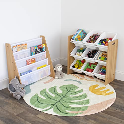 Humble Crew 9Bin Toy Organizer, Natural Wood/White Pricepulse