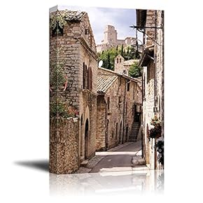 Beautiful Landscape Scenery Medieval Street in The Italian...