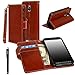 Liwin Galaxy S5 Active Case, Galaxy S5 Active Flip Case - E LV Deluxe PU Leather Folio Wallet Case Cover for Samsung Galaxy S5 Active Sm-G870 (Water Resistant Model) - Brown