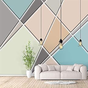 Wall Murals for Bedroom Abstract Geometric Theme Removable Wallpaper Peel and Stick Wall Stickers - 66x96 inches