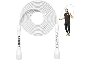 Swissskip Speed Jump Rope by Dayan Kolev, 5mm PVC Skipping Rope, Great for Beginners and Advanced Athlets, Designed for Fitness, Cardio, Boxing & CrossFit, Adjustable length with Unbreakable Handles
