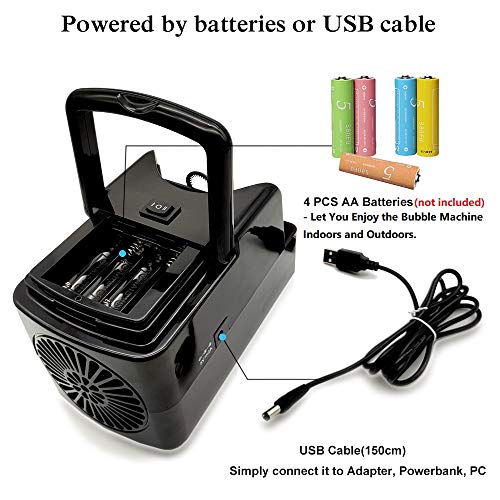 LSXD Bubble Machine, Automatic Bubble Blower, Portable Bubble Maker for Kids, USB or Battery Operated Bubble Toys for Parties Birthdays Outdoor & Indoor Use with High Output