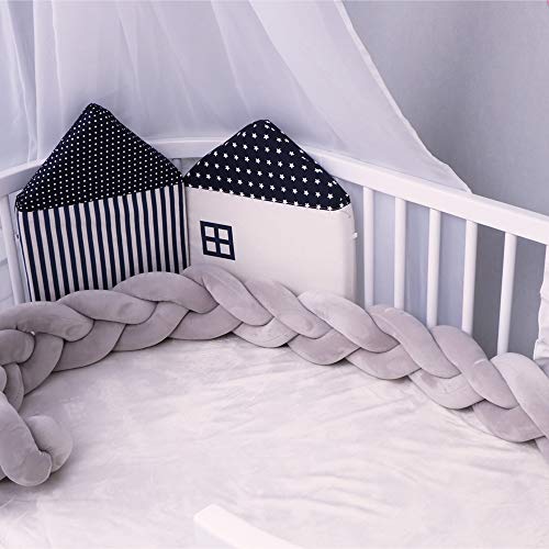 (5 for pictures or video) Baby Crib Bumpers Knotted Braided Soft Plush