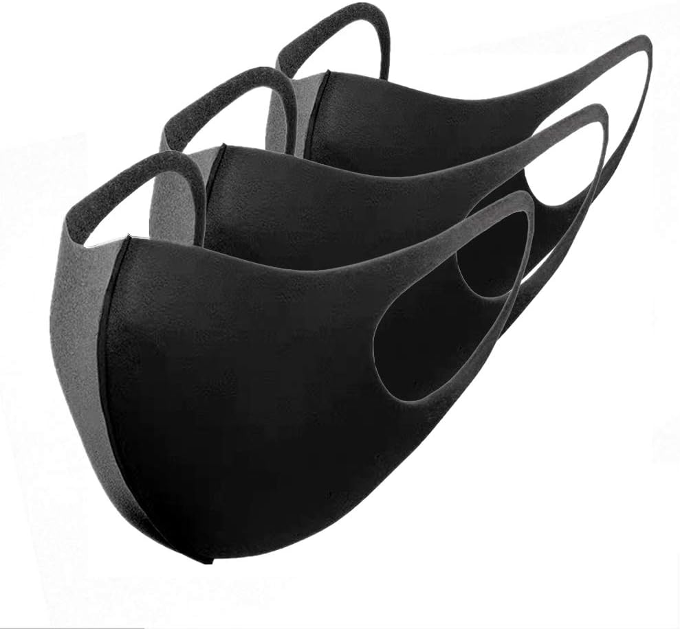 3 Pack Breathable Smog Mask Cleanable Dust-Proof Mask for Women Men Seasonal Allergy in Autumn Winter Summer Black Sanitary Masks Face Protector