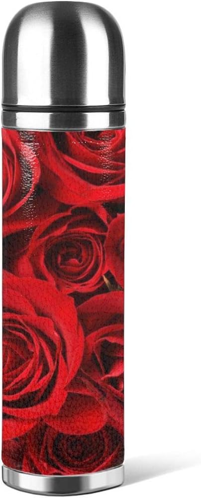 Amazon 美しい赤いバラの花の花柄水筒 真空断熱 ダブルステンレスボトル ステンレスボトル 軽量 ステンレス鋼 500ml大人 子供用 ウォーターボトル おしゃれ 保温 保冷 スポーツボトル 直飲み 大人 子供用 お洒落 かわいい 遠足 アウトドア 水筒 マグボトル オンライン通販