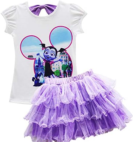 Pnfly Vampirina Toddler Girls' 2Pcs Cartoon Princess Dress