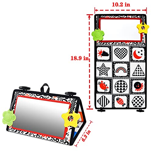 Dr.Rapeti Tummy Time Floor Mirror Baby Floor Mirror High Contrast Baby