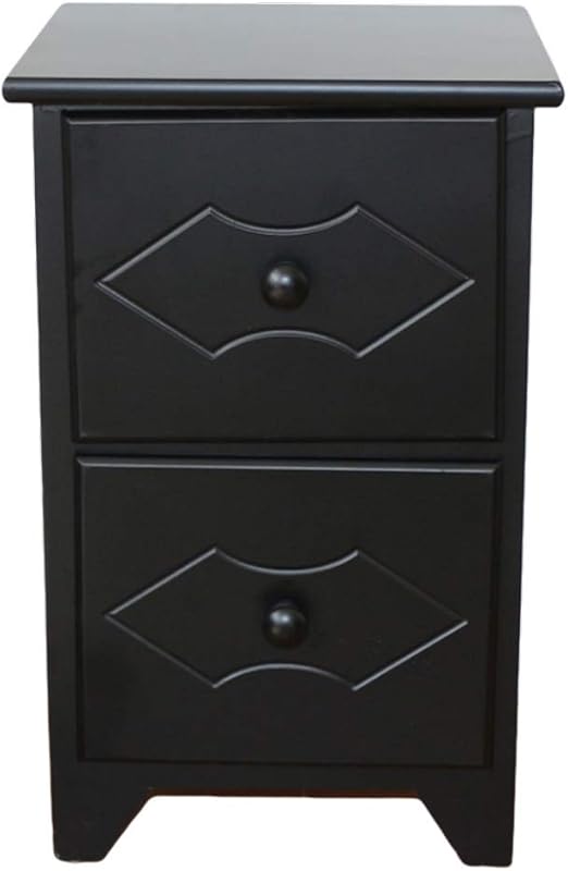Amazon Com Wzhbedsidetable Nightstand Modern Minimalist Corner Storage Cabinet Locker 2 Drawer Cabinet File Cabinet Black