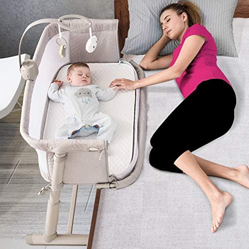 Baby Bedside Sleeper for Baby, Easy Folding Crib