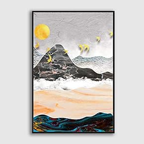 Framed Canvas Home Artwork Decoration Abstract Scenery Canvas Wall Art for Living Room, Bedroom - 16x24 inches