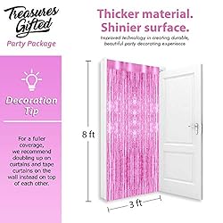 Metallic Light Pink Tinsel Foil Fringe Curtains 3