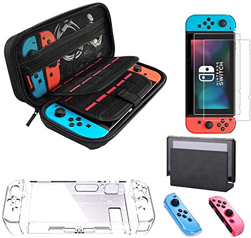 Carrying Case for Nintendo Switch with 2 Pack Screen Protector Joy Con ...