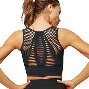 heekpek Sportbeha voor dames, yoga-beha, top, sportbeha, zonder beugel, naadloos, uitgesneden bustier voor fitness, yoga…
